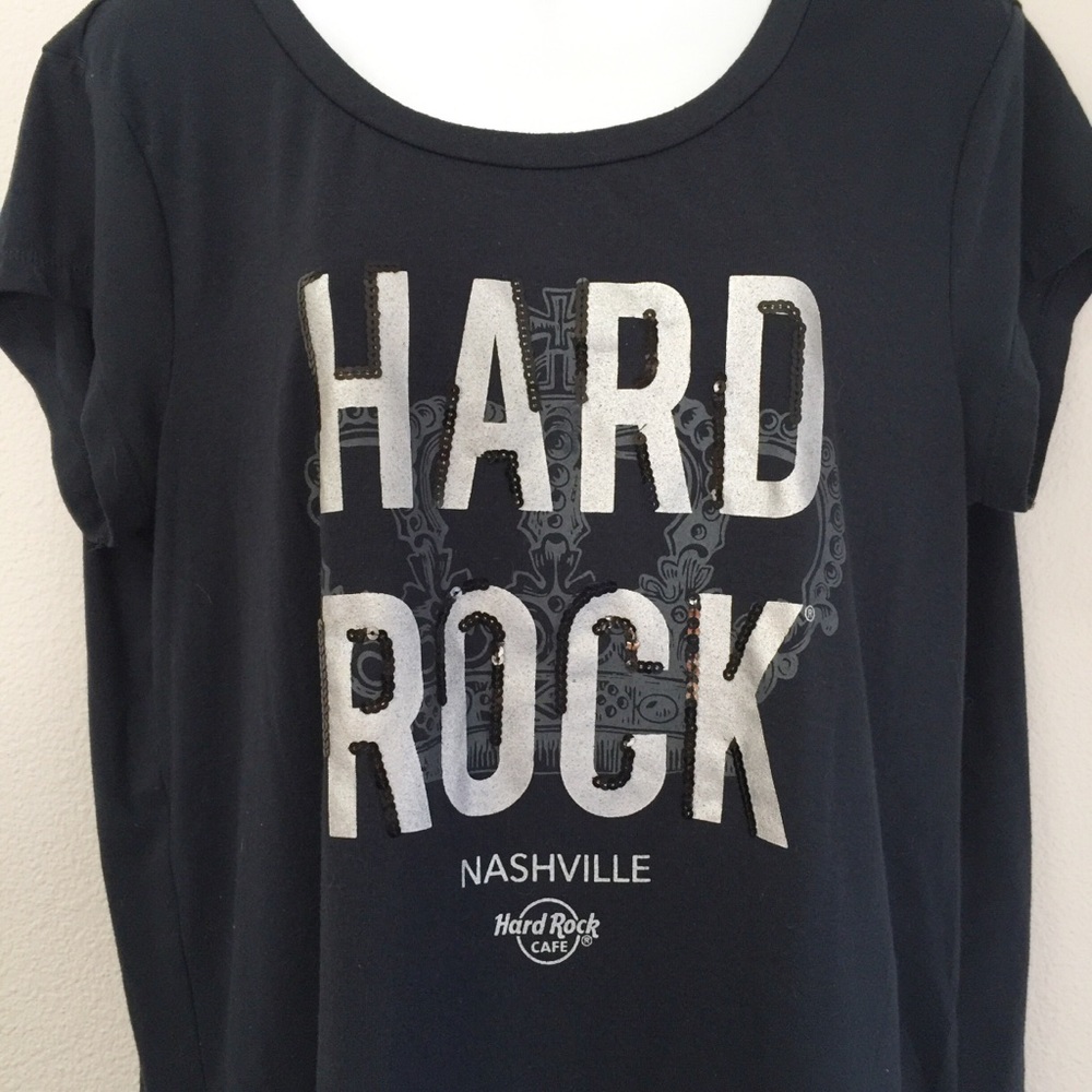 EUC Hard Rock Cafe T-Shirt Black with Sequins XXL